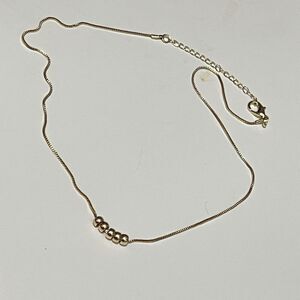 Dainty Faux Gold‎ Minimal Necklace With Bead Accents Lobster Clasp Adjustable